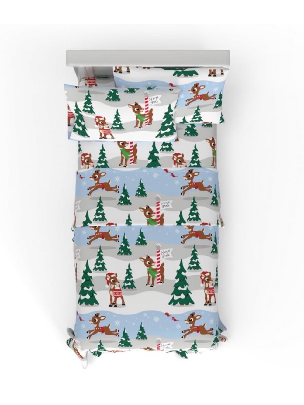 Christmas Bedding Soft 100% Cotton Flannel Sheet Set, Twin